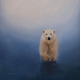 Eisbäe blue , Öl auf Leinwand , 50 x 50 cm , ©2023 Heino Karschewski