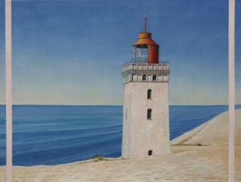 Leuchtturm Rubjerg Knude , Öl auf Leinwand , 60 x 80 cm , ©2011 Heino Karschewski