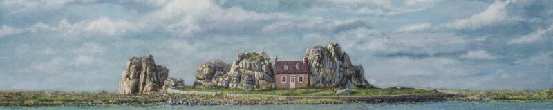 Privatbesitz - Maison de Gouffre - Haus zwischen den Felsen , Öl/Lwd , 50 x 140 cm , ©2013 Heino Karschewski Privatbesitz - Maison de Gouffre - Haus zwischen den Felsen , Öl/Lwd , 50 x 140 cm , ©2013 Heino Karschewski