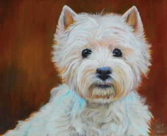 Auftrag: Westhighlandterrier Lucky , 40 x 50 cm , ©2009 Heino Karschewski