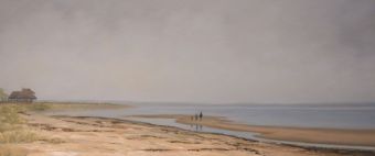 Am Strand , Öl auf Leinwand , 60 x 140 cm , ©2018 Heino Karschewski