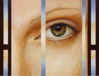 Augenblick (grün) , Öl auf Leinwand , 70 x 90 cm , © 2007 Heino Karschewski