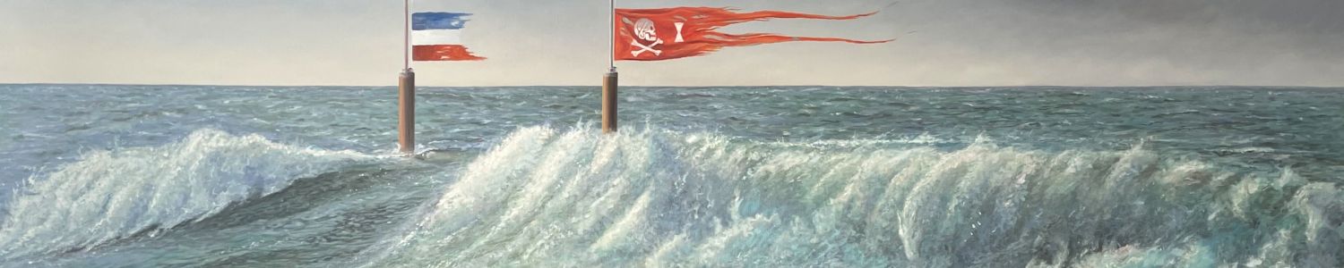 Jolly Roger , Öl auf Leinwand , 80 x 270 cm , ©2022 Heino Karschewski