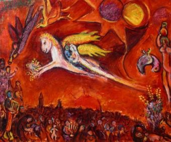 Reproduktion: Cantiques IV von Chagall , 50 x 60 cm , ©2005 Heino Karschewski