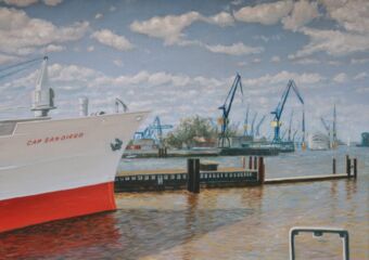 Hafen Hamburg 2, Öl auf Leinwand , 50 x 70 cm , ©2017 Heino Karschewski