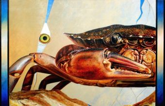 Im Auge des Betrachters 1 (Strandkrabbe) , Öl/Lwd , 130 x 200 cm , © 2008 Heino Karschewski