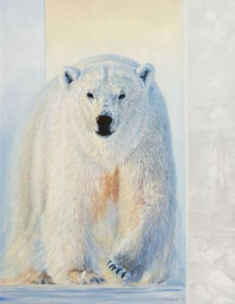 Eisbär groß , Öl auf Leinwand , 140 x 110 cm , © 2016 Heino Karschewski