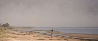 Am Strand , Öl auf Leinwand , 60 x 140 cm , ©2018 Heino Karschewski