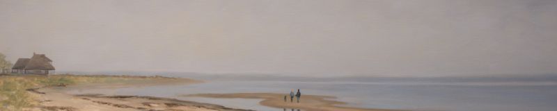 Am Strand , Öl auf Leinwand , 60 x 140 cm , ©2018 Heino Karschewski