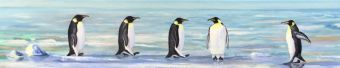 Pinguine , Öl auf Leinwand , 18 x 90 cm , ©2020 Heino Karschewski