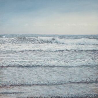 Wellen bei Flut 2 , Öl auf Leinwand , 70 x 70 cm , ©2015 Heino Karschewski