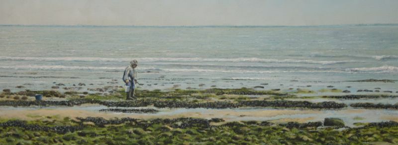 Der Muschelsucher , Öl auf Leinwand , 70 x 125 cm , ©2012 Heino Karschewski Der Muschelsucher , Öl auf Leinwand , 70 x 125 cm , ©2012 Heino Karschewski