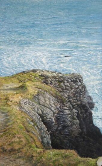 Felsen und Meer 2, Öl auf Leinwand , 114 x 70 cm , ©2013 Heino Karschewski