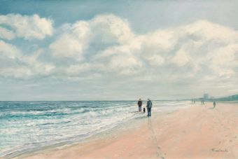 Auftrag: Strandbild , Öl auf Leinwand , 60 x 90 cm , ©2022 Heino Karschewski