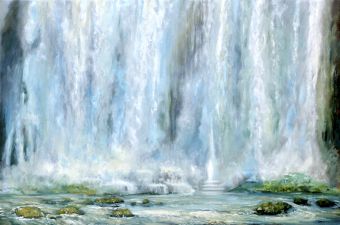 Wasserfall 1 , Öl auf Leinwand , 80 x 120 cm , ©2021 Heino Karschewski
